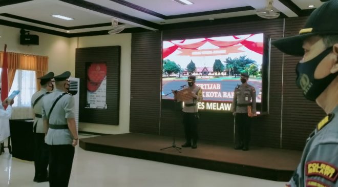 Pimpin Sertijab Kapolsek Kota Baru, Ini Pesan Tegas Kapolres Melawi AKBP Sigit Eliyanto Nurharjanto