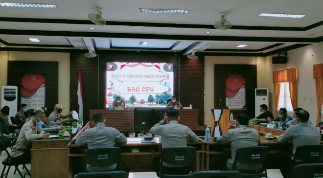 Anev Kinerja, Kapolres Melawi AKBP Sigit : Kapolsek, Lakukan Langkah Efektif dan Efisien Tekan Kasus Covid-19 di Wilayahnya