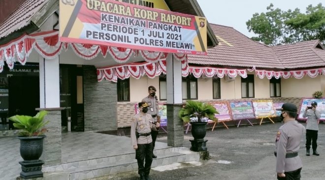 Terapkan Prokes, Sebanyak 22 Personil Polres Melawi Mendapatkan Kenaikan Pangkat Periode 1 Juli 2021