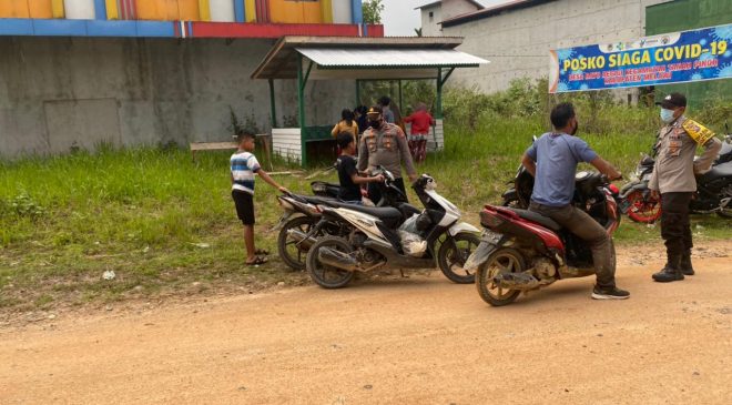 Polsek Kota Baru Bersama Pemerintah Desa Batu Begigi Dukung Kegiatan PPKM Darurat dan Mikro