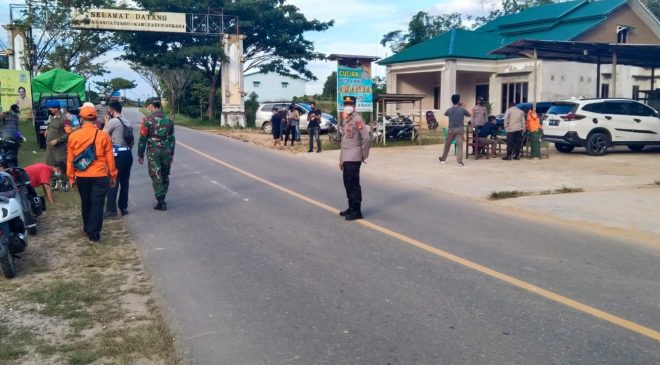 Polres Melawi Bersama Satgas Yustisi Covid-19 Laksanakan Himbauan dan Pendisiplinan Kepada Masyarakat