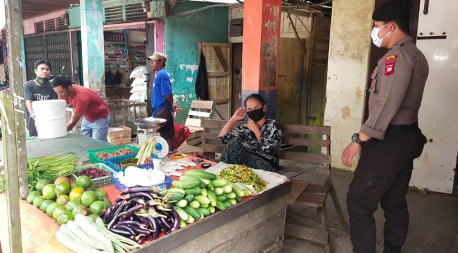 Sat Sabhara Polres Melawi Laksanakan Patroli dan Berikan Himbauan Prokes