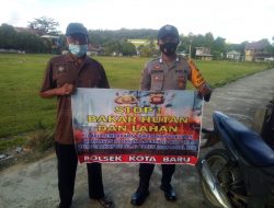 Polsek Kota Baru Sosialisasi Tentang Karhutla di Wilayah Hukumnya