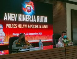 Gelar Anev Kinerja Rutin, Kapolres Melawi Sampaikan Atensi Kepada Jajarannya