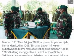 Letkol Inf Kukuh Suharwiyono Resmi Jabat Dandim 1205/Sintang