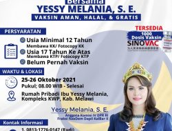 Yessy Melania Anggota DPR-RI Fraksi NasDem Akan Menggelar Aksi Vaksinasi Gratis