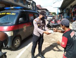 Gugah Disiplin Prokes Warga, Satbinmas Polres Melawi Gelar KRYD dan Mobile Masker
