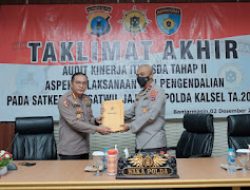 Audit Kinerja, Wakapolda Kalsel: Memastikan Akuntabilitas aparatur Polri Yang Jujur dan Bersih