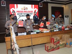 Paparkan Kondisi Kamtibmas Selama 1 Tahun, Polres Melawi Gelar Press Release Akhir Tahun 2021
