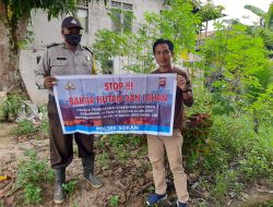 Sambangi Warga, Personel Polsek Sokan Sosialisasi dan Berikan Imbauan Larangan Membakar Lahan