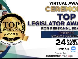 Yessy Melania Masuk Daftar Top Legislator Award 2022 For Personal Branding Kategori Berdasarkan Dapil