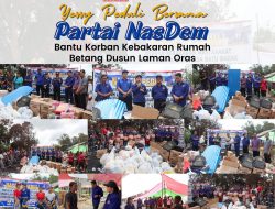 Yessy Peduli Bersama Partai NasDem Bantu Korban Kebakaran Rumah Betang Laman Oras