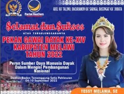 Anggota DPR RI Yessy Melania Mengucapkan Selamat dan Sukses Atas Terselenggaranya Pekan Gawai Dayak Ke-XIV Kabupaten Melawi