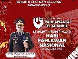 Kapolres Melawi Beserta Staf dan Jajaran Mengucapkan Selamat Memperingati Hari Pahlawan Nasional