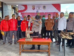 Polres Melawi Musnahkan  Senjata lantak dan Bomen
