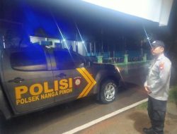 Jaga Kamtibmas, Polsek Nanga Pinoh Laksanakan Patroli Malam