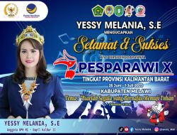 Yessy Melania Mengucapkan Selamat & Sukses Atas Penyelengaraan Pesparawi X