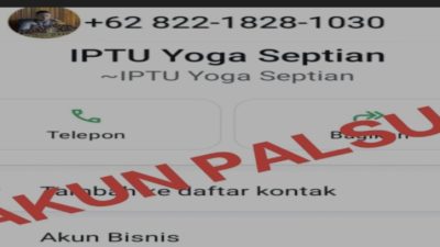WA Palsu Catut Nama Kasat Reskrim Polres Melawi, Tegas IPTU Yoga: Itu Bukan Nomor Milik Saya