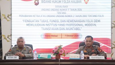 Polres Melawi Sosialisasikan UU Nomor 5 Tahun 2026, Personel Ditekankan Pahami Kewenangan Polri